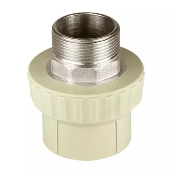 Муфта полипропиленовая Valfex 50 мм х 1 1/2 НР(ш) под ключ серая (10135050Г)