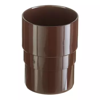 Муфта водосточной трубы Технониколь пластиковая d82 мм коричневая RAL 8017