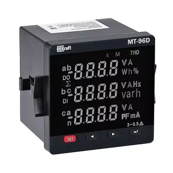 Мультиметр цифровой Dekraft ЩЭ МТ-96D 600 В IP51 LED-дисплей модульный (51420DEK)