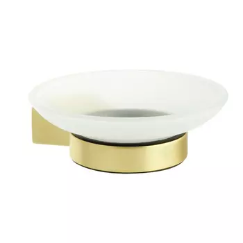 Мыльница для ванной Fixsen Trend Gold с держателем металл/стекло (FX-99008)