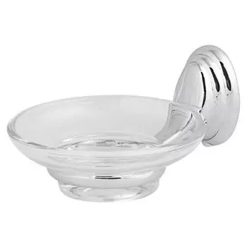 Мыльница для ванной Fora Noval с держателем силумин/стекло хром (N036)