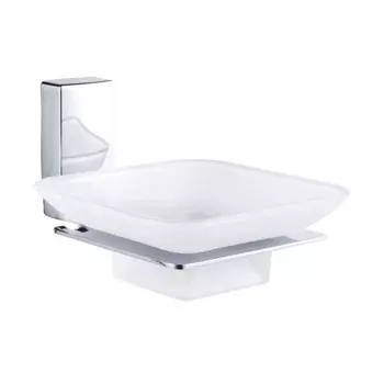 Мыльница для ванной Haiba HB8802 с держателем стекло матовое/металл хром (551053)