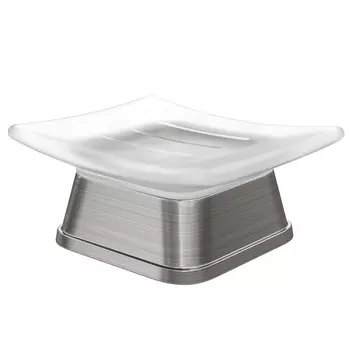 Мыльница для ванной WasserKraft K-5400Nickel настольная стекло/металл никель (K-5429N)