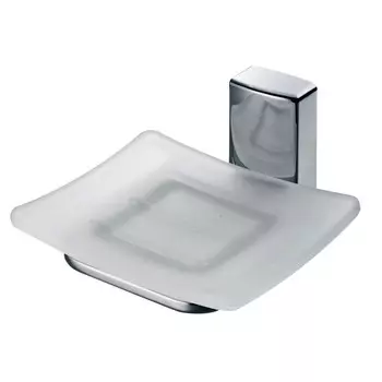 Мыльница для ванной WasserKraft Leine K-5000 с держателем стекло/металл хром (K-5029)