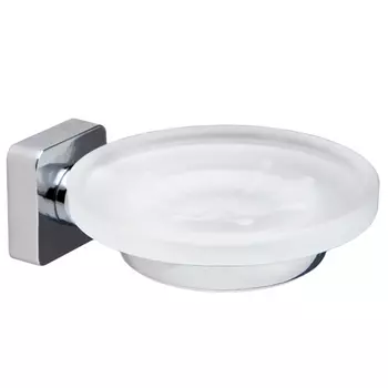 Мыльница для ванной WasserKraft Lippe K-6500 с держателем стекло/металл хром (K-6529)
