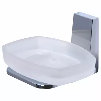 Мыльница для ванной WasserKraft Lopau K-6000 с держателем стекло/металл хром (K-6029)