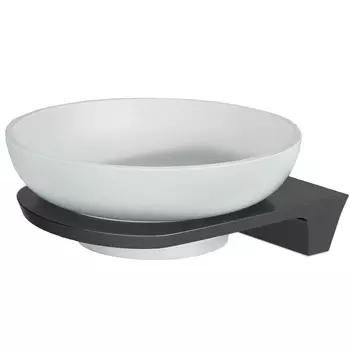 Мыльница для ванной WasserKraft Wiese K-8900 с держателем стекло/металл сталь (K-8929)