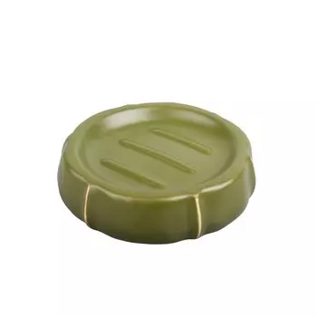 Мыльница для ванной Zenfort Агава настольная керамика зеленая (106423)