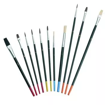 Набор кистей художественных натуральная щетина деревянная ручка Color Expert для красок на водной основе (15 шт.)