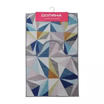 Набор ковриков для ванной и туалета разноцветный 80х50/50х40 Доляна Гранулы (6997794)