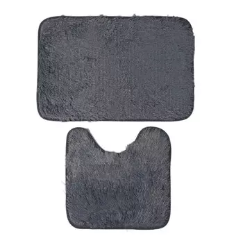 Набор ковриков для ванной и туалета серый 40х38/60х40 см Доляна Пушистик (3924908)