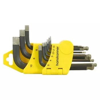 Набор шестигранных ключей г-образных Hanskonner 1,5-10 мм (HK1045-04-9-S) (9 шт.)