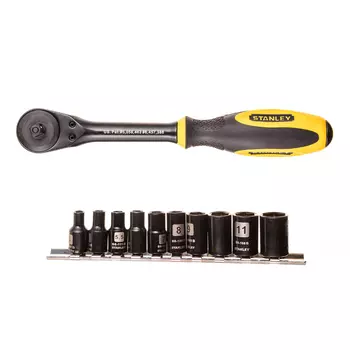 Набор торцевых головок храповый механизм Stanley Fatmax 1/4" (0-94-607) (11 шт.)
