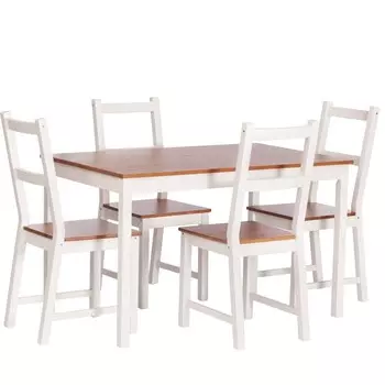 Обеденная группа антик белый стол и 4 стула Sonata Dining Set (21794)