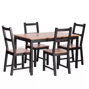 Обеденная группа антик черный стол и 4 стула Sonata Dining Set (21795)