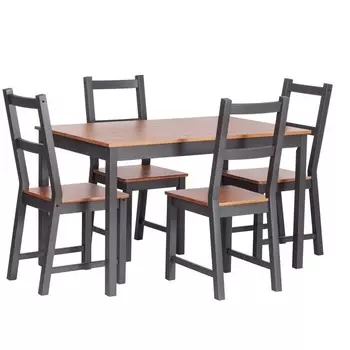 Обеденная группа антик графит стол и 4 стула Sonata Dining Set (21793)