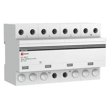 Ограничитель напряжения модульный EKF (spd-t1-25-4p) T1 230 В 25 А тип AC 4P