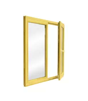 Окно деревянное Timber&style 1000х1000х45 мм 2 створки левая глухая правая поворотная