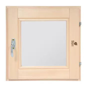 Окно деревянное Банные штучки 500х500х70 мм 1 створка поворотная