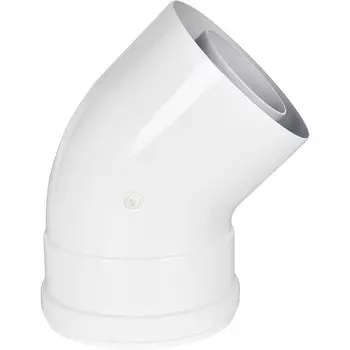 Отвод коаксиальный Rommer d60/100 мм 45° комплект