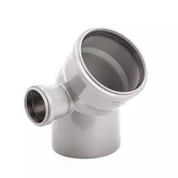 Отвод Lammin d110х50 мм 45° пластиковый с выходом d50 мм левый для внутренней канализации (Lm35041050450)