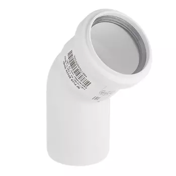 Отвод Rehau Raupiano Plus d50 мм 45° пластиковый шумопоглощающий для внутренней канализации