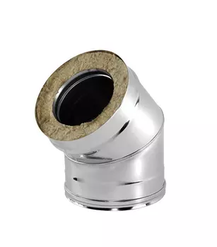 Отвод Вулкан V50R 45° х d150х250 мм с изоляцией AISI 321/304