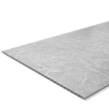 Панель ПВХ 375х2600х8 мм Venta бесшовная офсет венецианский мрамор серый 0,975 кв.м