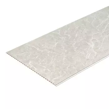 Панель ПВХ 375х2600х8 мм Venta бесшовная офсет камея белое серебро 0,975 кв.м