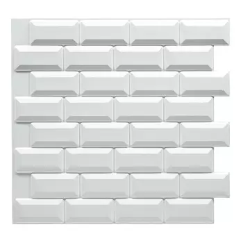 Панель ПВХ 595х560х8 мм eclectica офсет Grace белый кирпич 0,33 кв.м