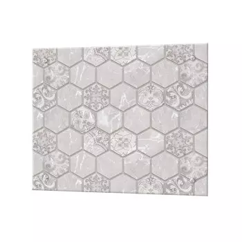 Панель стеновая закаленное стекло для кухни 500х600х4 мм византийская плитка