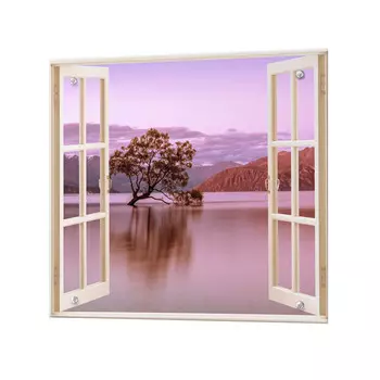 Панель стеновая закаленное стекло для кухни 600х600х4 мм вид из окна