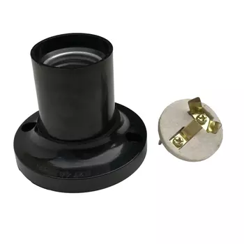 Патрон для лампы Е27 Duwi карболитовый 60 Вт IP20 потолочный белый (24608 4)