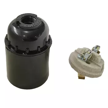 Патрон для лампы Е27 Duwi карболитовый 60 Вт IP20 подвесной черный (24607 7)