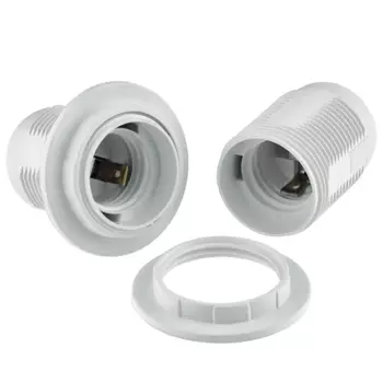 Патрон для лампы Е27 Duwi ПВХ 60 Вт IP20 люстровый с кольцом белый (24530 8)