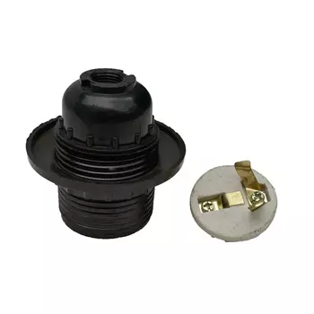 Патрон для лампы Е27 Duwi ПВХ 60 Вт IP20 с кольцом черный (24610 7)