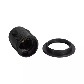 Патрон для лампы Е27 Duwi ПВХ 60 Вт IP20 люстровый с кольцом черный (24531 5)