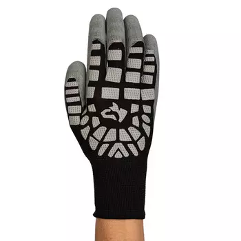 Перчатки 2 нити с латексным и ПВХ покрытием виброзащитные ЛЭВ черно-серые 10 (L)