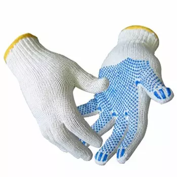 Перчатки х/б 3 нити с ПВХ покрытием серые 9 (L) (5 пар)