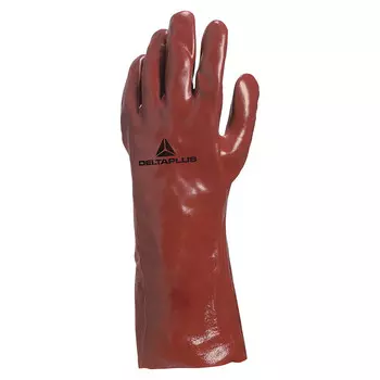 Перчатки х/б кислотоустойчивые с ПВХ покрытием водонепроницаемые Delta Plus PVC7335 красные 10 (XL) (PVC733510)