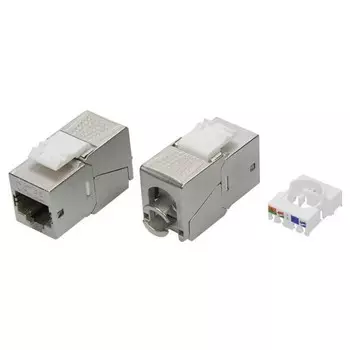 Переходник экранированный DKC Keystone 180 градусов RJ45 CAT6 STP серебристый (12 шт.) (RNK5EF90TL)