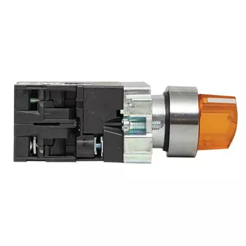 Переключатель EKF PROxima BD33 220 В 1NO+1NC IP40 3P с фиксацией с подсветкой желтый (xb2-bk33-y-230)
