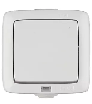 Переключатель Hegel Alfa одноклавишный накладной белый с подсветкой (ВА10-262)