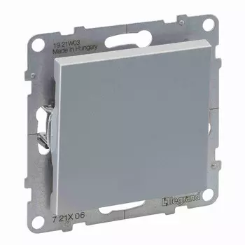 Переключатель Legrand Suno одноклавишный встраиваемый алюминий (721306)