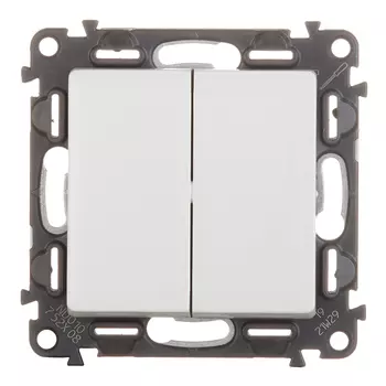 Переключатель Legrand Valena Life двухклавишный встраиваемый белый (752408)