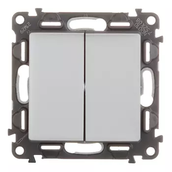 Переключатель Legrand Valena Life двухклавишный встраиваемый алюминий (752608)