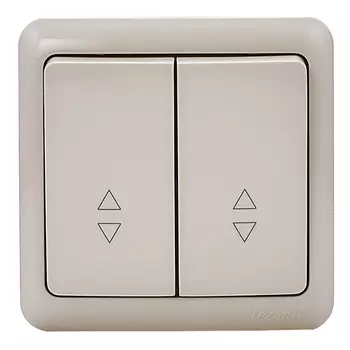 Переключатель Lezard VIOLA 751-0300-106 двухклавишный на 2 направления открытая установка крем