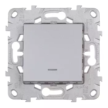 Переключатель Schneider Electric Unica NEW NU520330N одноклавишный на 2 направления скрытая установка алюминий с подсветкой