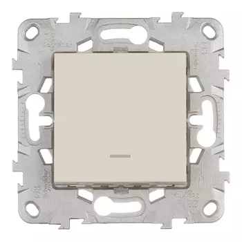 Переключатель Schneider Electric Unica NEW одноклавишный встраиваемый бежевый с подсветкой (NU520344N)
