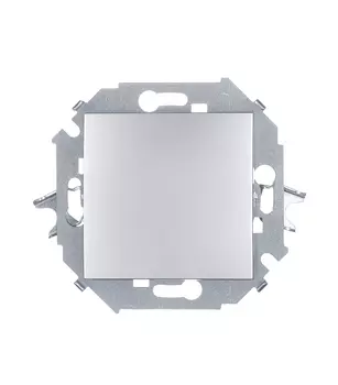 Переключатель Simon 15 одноклавишный встраиваемый алюминий (1591201-033)